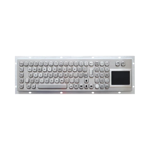 Tastiera industriale in acciaio inox IP65 con 81 tasti, touchpad e tastierino numerico modello GPK-A392TP-KP